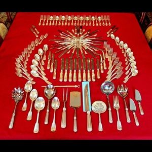 Tiffany & Co. Shell & Thread Silver Flatware Set